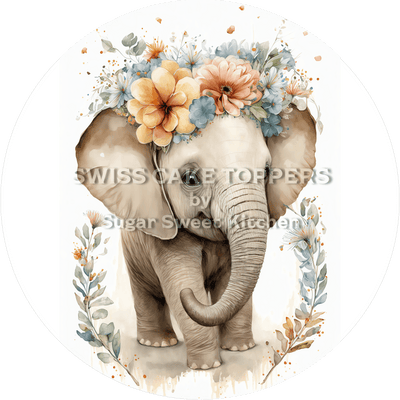 Niedlicher Elefanten-Tortenaufleger3 - personalisierbar