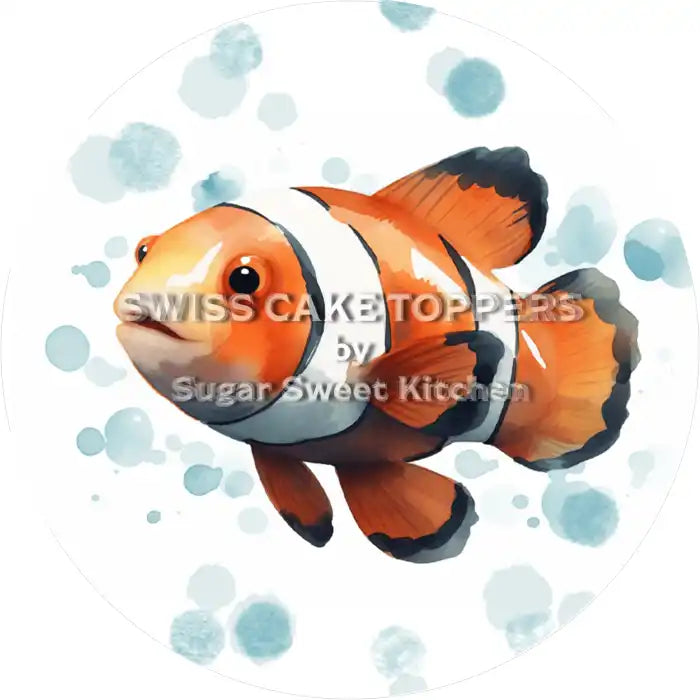Niedlicher Fisch-Tortenaufleger2 - personalisierbar - Fondant- Torten- & Cupcakeaufleger Sugar Sweet Kitchen