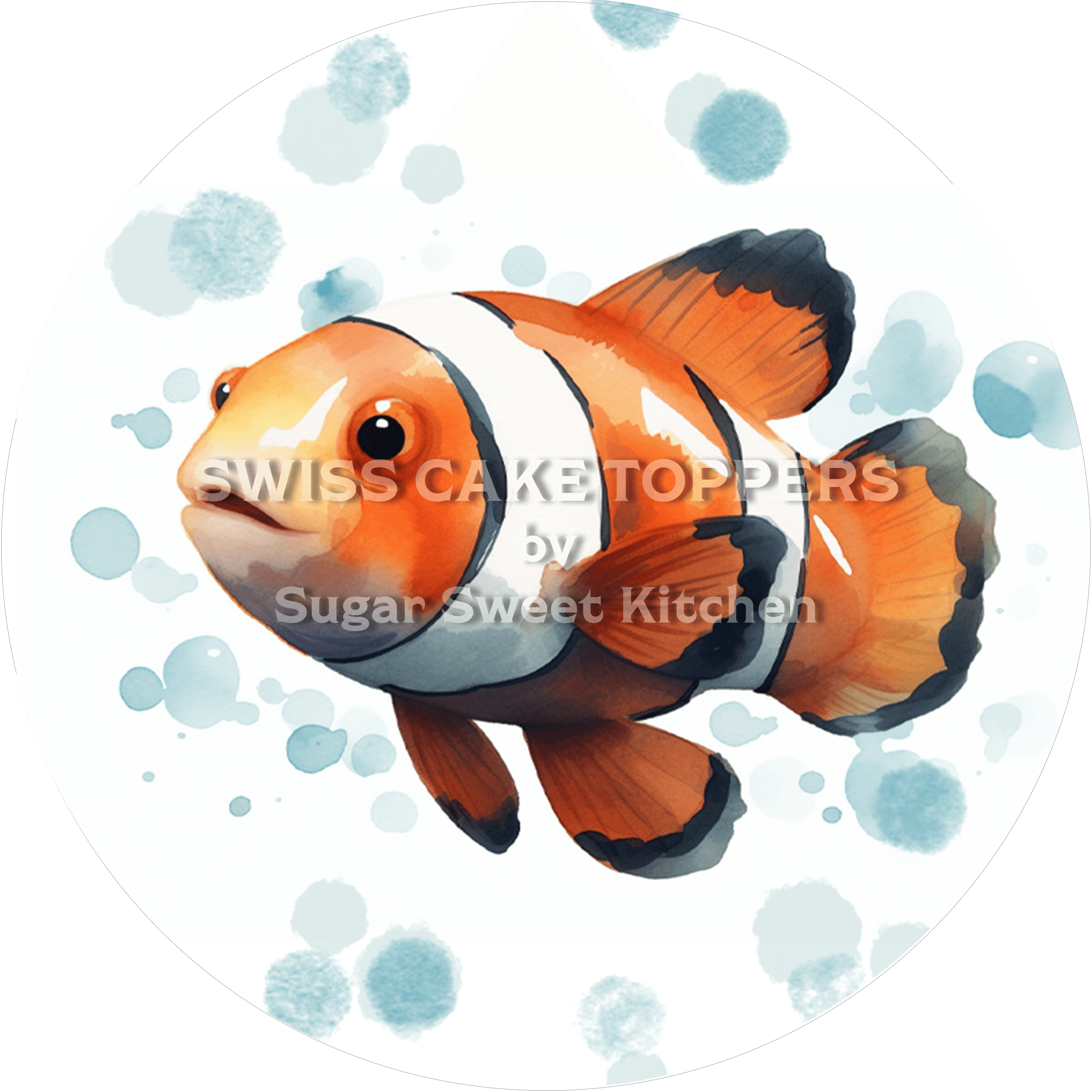 Niedlicher Fisch-Tortenaufleger2 - personalisierbar - Fondant- Torten- & Cupcakeaufleger Sugar Sweet Kitchen