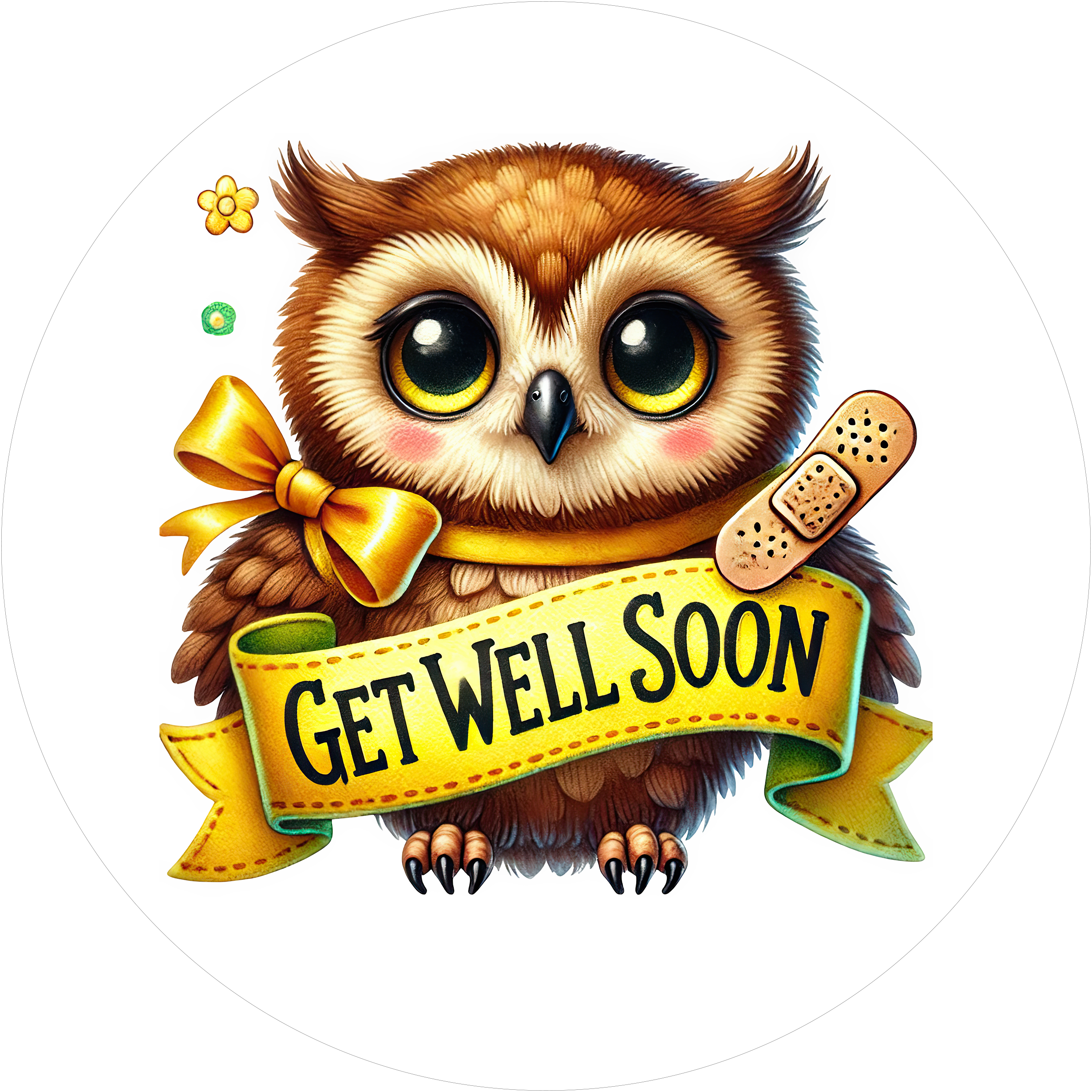 Niedlicher Get Well Soon-Tortenaufleger 11 - personalisierbar - Fondant- Torten- & Cupcakeaufleger Sugar Sweet Kitchen