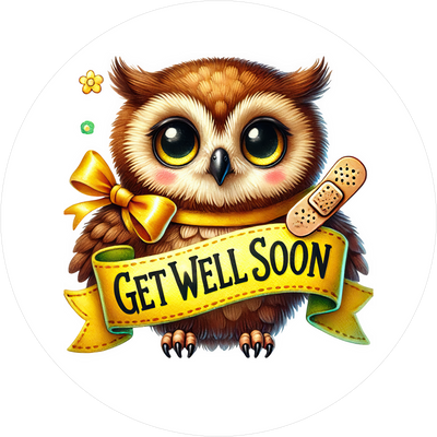 Niedlicher Get Well Soon-Tortenaufleger 11 - personalisierbar