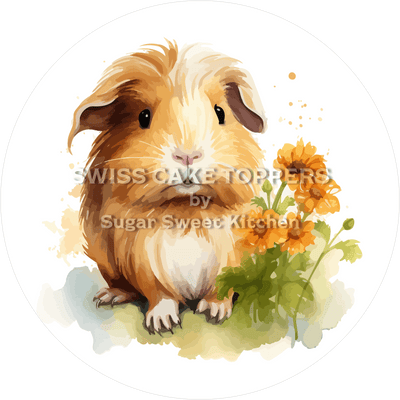Niedlicher Meerschweinchen-Tortenaufleger3 - personalisierbar