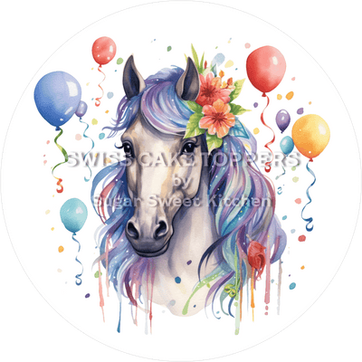 Niedlicher Pferde-Tortenaufleger2- personalisierbar