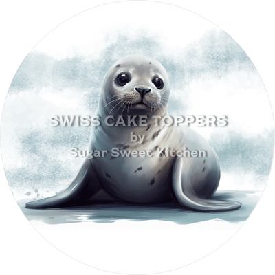 Niedlicher Seehund-Tortenaufleger1 - personalisierbar