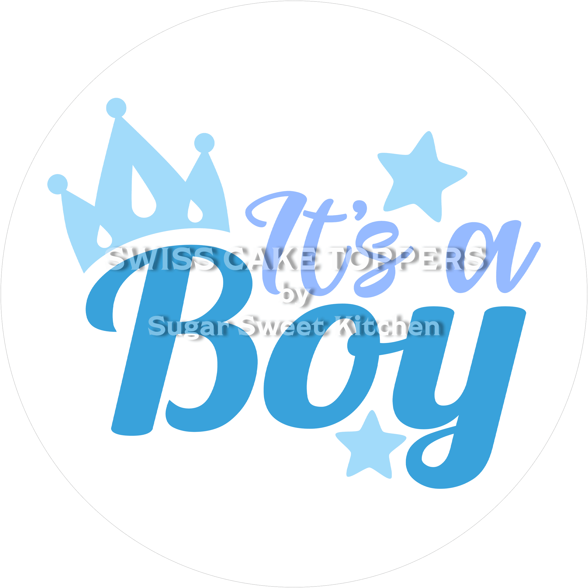 Niedlicher Tortenaufleger - It’s a Boy6 - personalisierbar - Fondant- Torten- & Cupcakeaufleger Sugar Sweet Kitchen