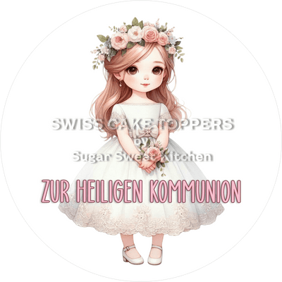 Niedlicher Tortenaufleger Kommunion9 - personalisierbar