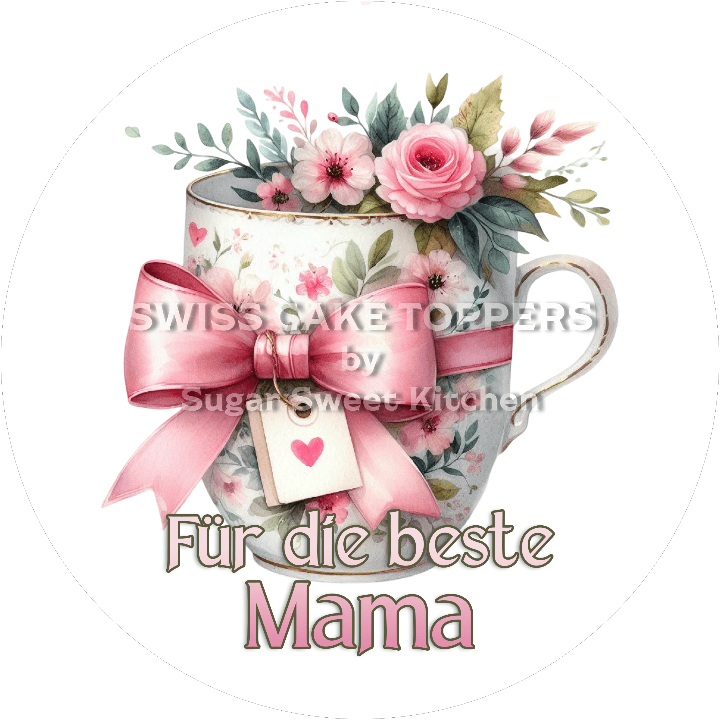 Niedlicher Tortenaufleger zum Muttertag7 - personalisierbar - Fondant- Torten- & Cupcakeaufleger Sugar Sweet Kitchen