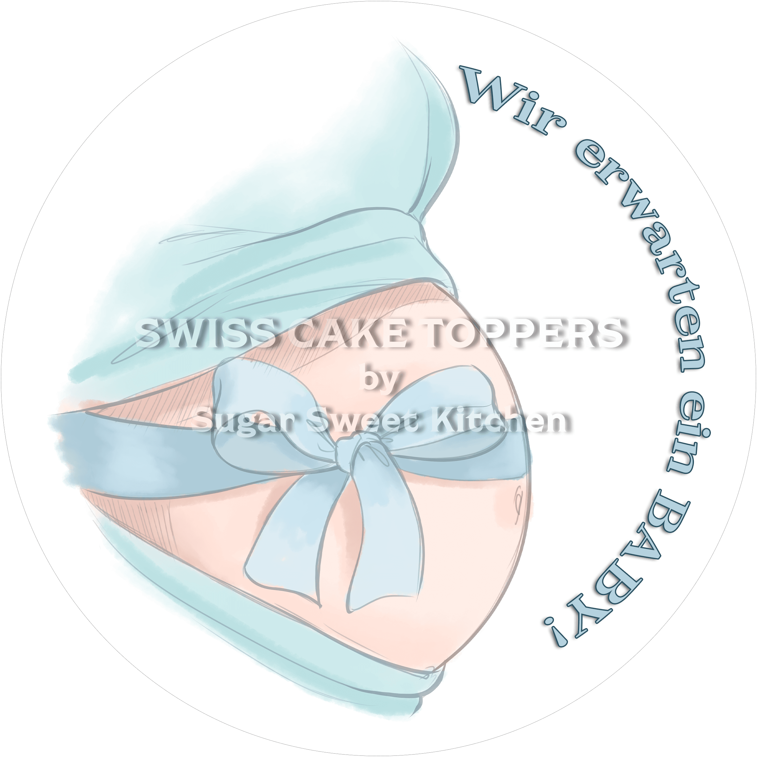 Origineller Baby-News-Tortenaufleger3 - personalisierbar - Fondant- Torten- & Cupcakeaufleger Sugar Sweet Kitchen