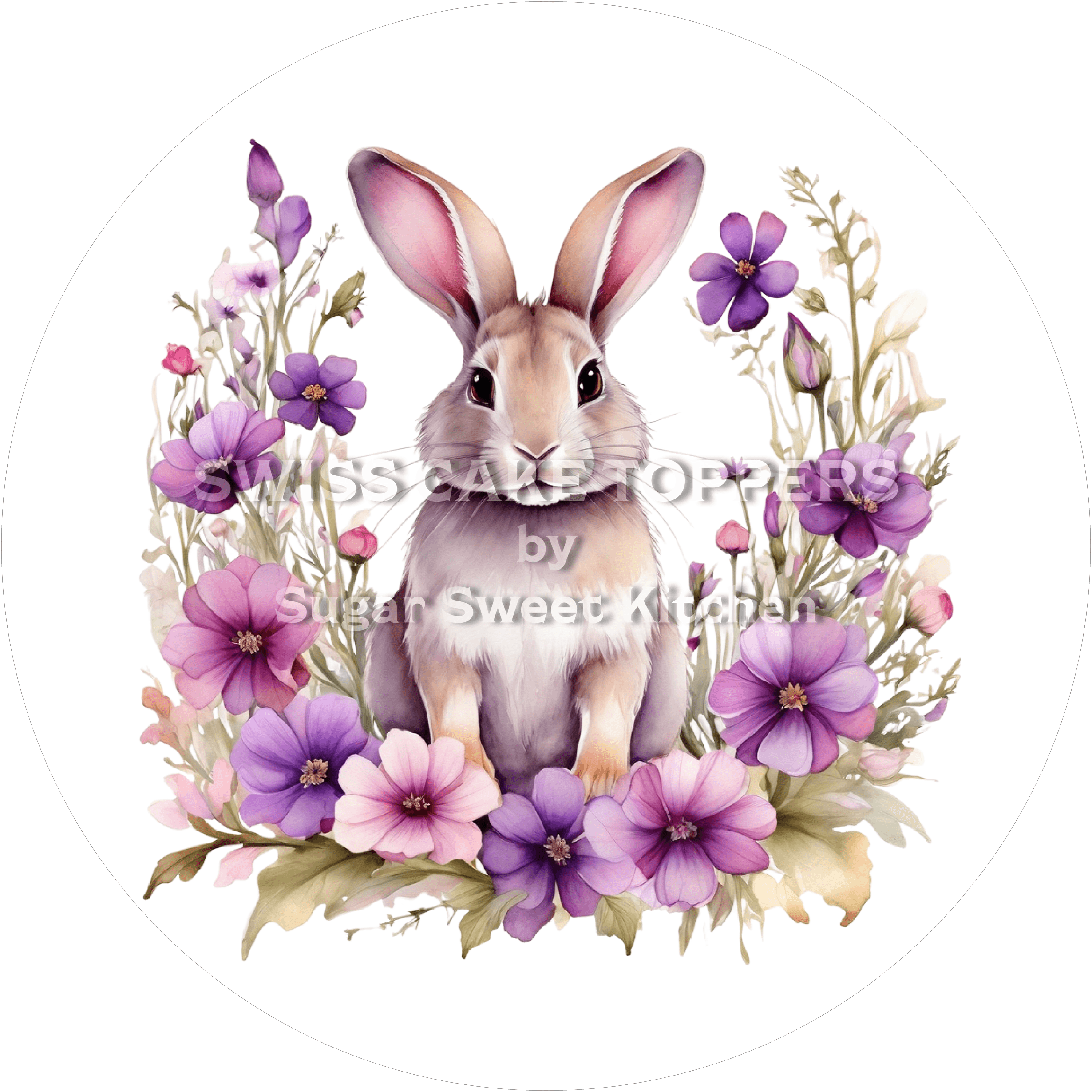 Origineller Hasen-Tortenaufleger1 - personalisierbar - Fondant- Torten- & Cupcakeaufleger Sugar Sweet Kitchen