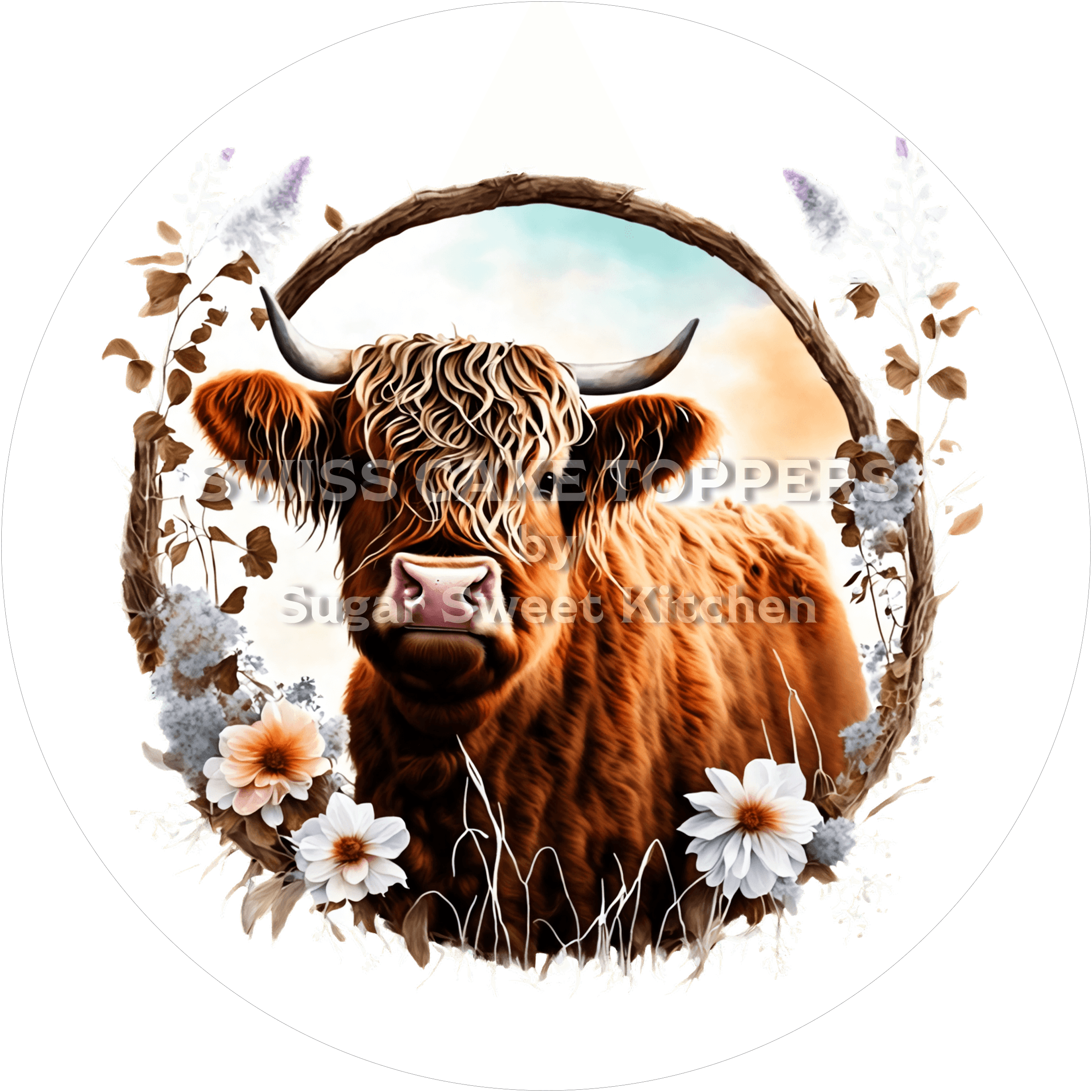 Origineller Kuh-Tortenaufleger3 - personalisierbar - Fondant- Torten- & Cupcakeaufleger Sugar Sweet Kitchen