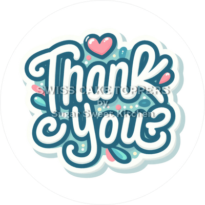 Origineller Thank You-Tortenaufleger - personalisierbar