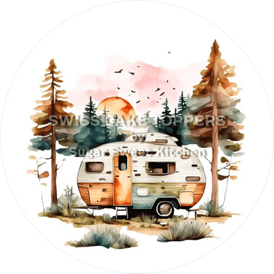 Origineller Tortenaufleger Camping1 - personalisierbar