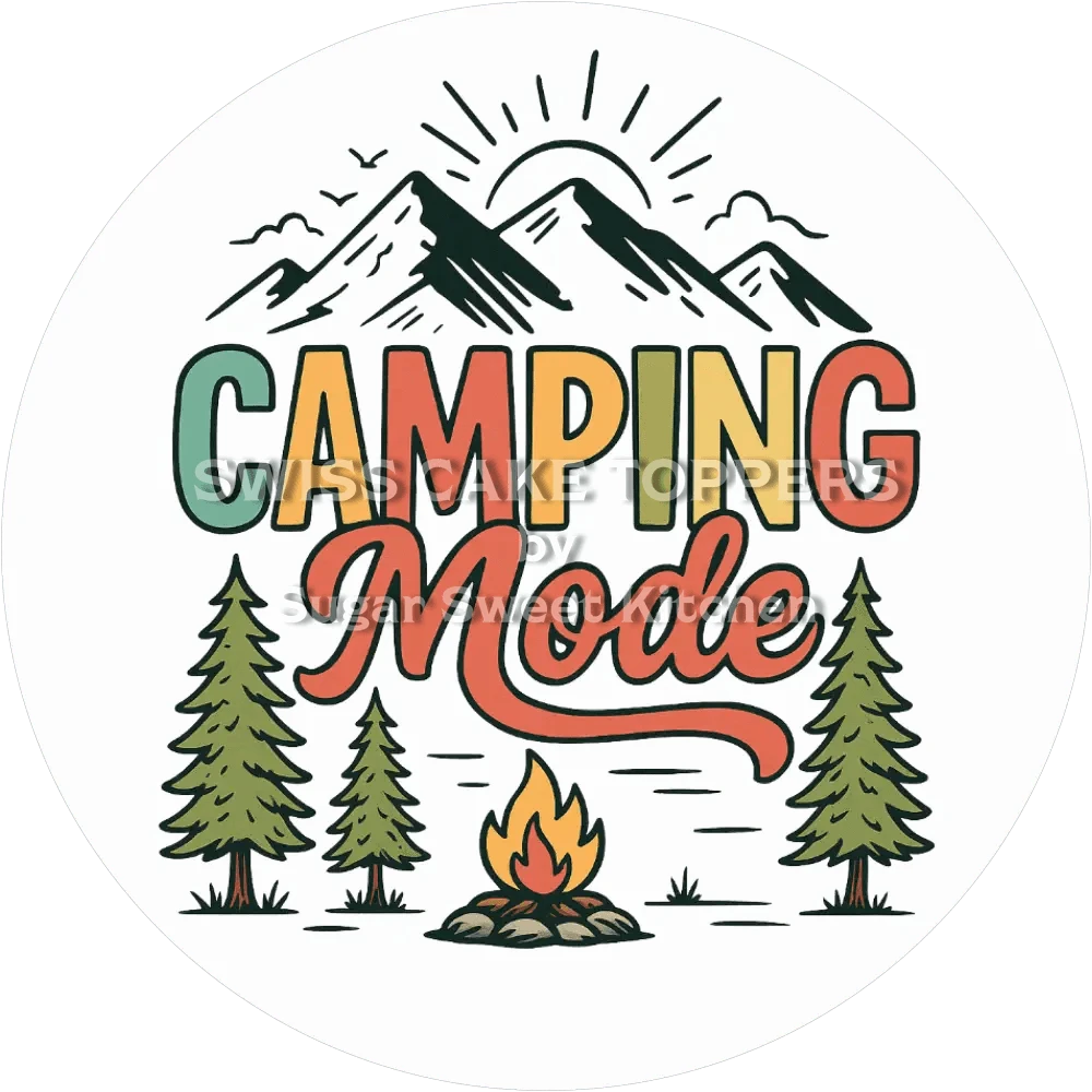 Origineller Tortenaufleger Camping6 - personalisierbar - Fondant- Torten- & Cupcakeaufleger Sugar Sweet Kitchen