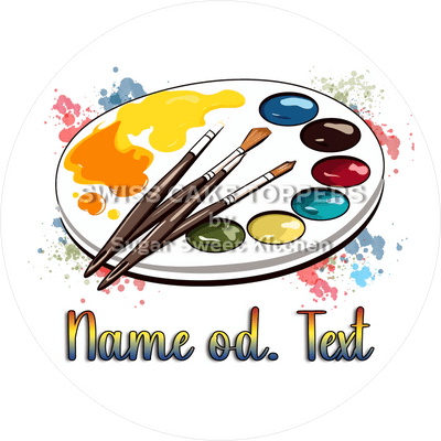 Origineller Tortenaufleger für Maler mit Namen od. Text