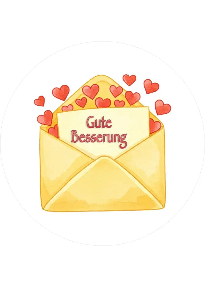 Origineller Tortenaufleger mit Genesungswünschen3 - personalisierbar - Fondant- Torten- & Cupcakeaufleger Sugar Sweet