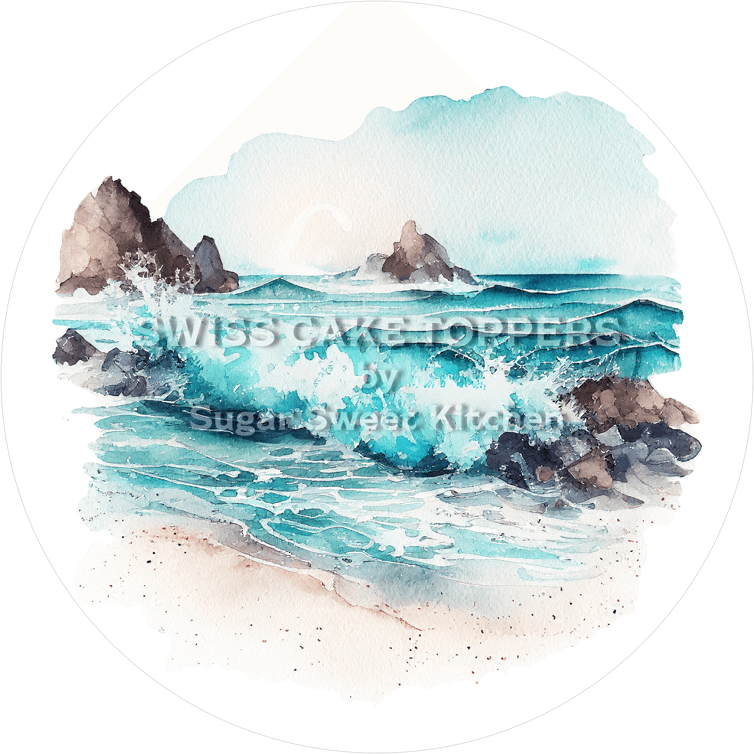 Origineller Tortenaufleger mit Seen- & Flussmotiven4 - personalisierbar - Fondant- Torten- Cupcakeaufleger Sugar Sweet