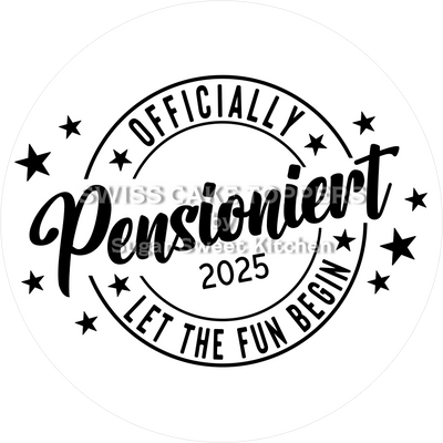 Pensionierungs-Tortenaufleger mit Jahrzahl