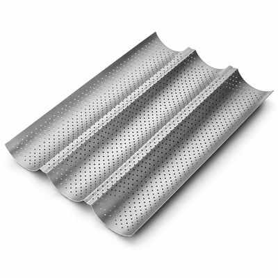 Perforierte Baguette-Backform für 3 Baguettes – antihaftbeschichtet