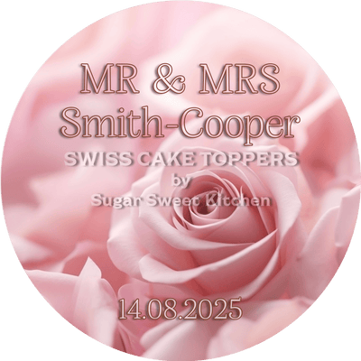 Personalisierter Hochzeits-Tortenaufleger Rosen