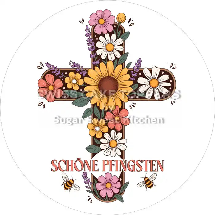 Pfingst-Tortenaufleger9 - personalisierbar - Fondant- Torten- & Cupcakeaufleger Sugar Sweet Kitchen