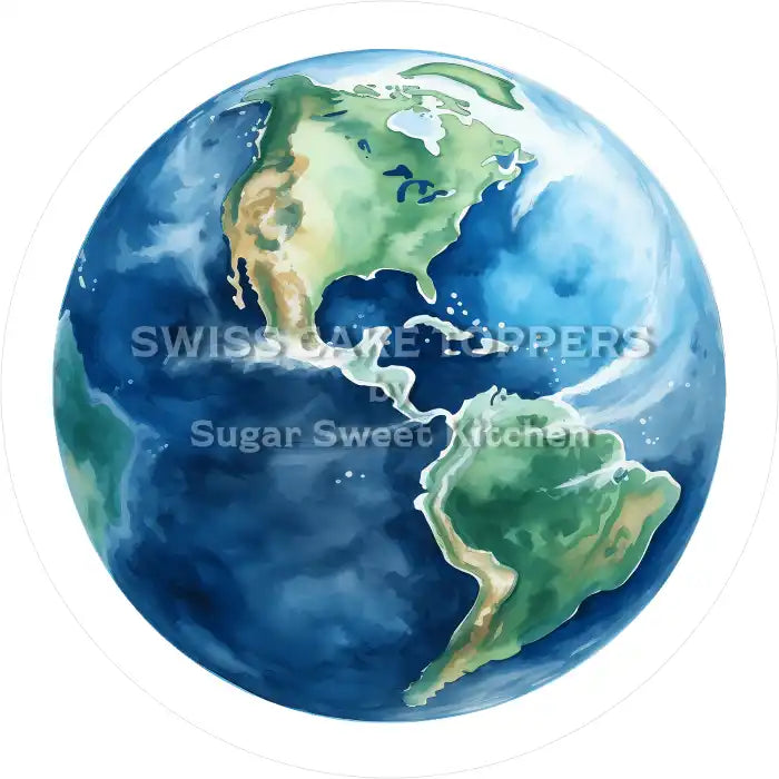 Planet Erde-Tortenaufleger6 - personalisierbar - Fondant- Torten- & Cupcakeaufleger Sugar Sweet Kitchen
