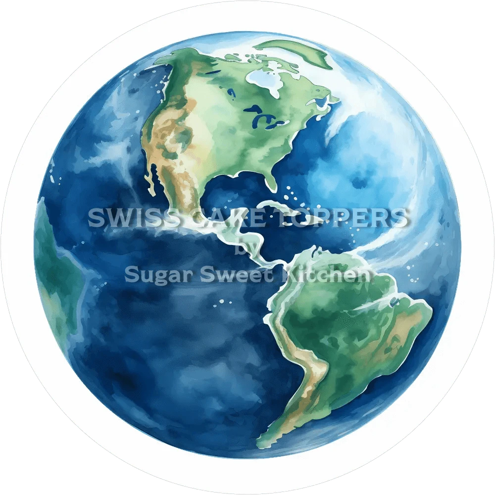Planet Erde-Tortenaufleger6 - personalisierbar - Fondant- Torten- & Cupcakeaufleger Sugar Sweet Kitchen