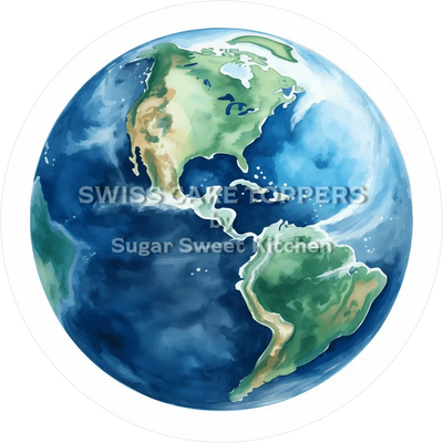 Planet Erde-Tortenaufleger6 - personalisierbar