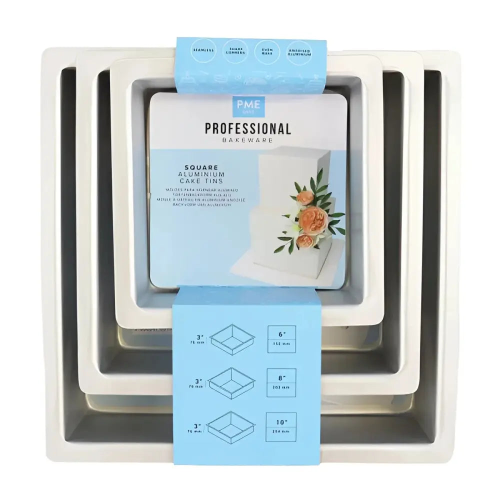 PME Backformen-Set extra hoch Quadrat / 3Stk - Backformen Sugar Sweet Kitchen