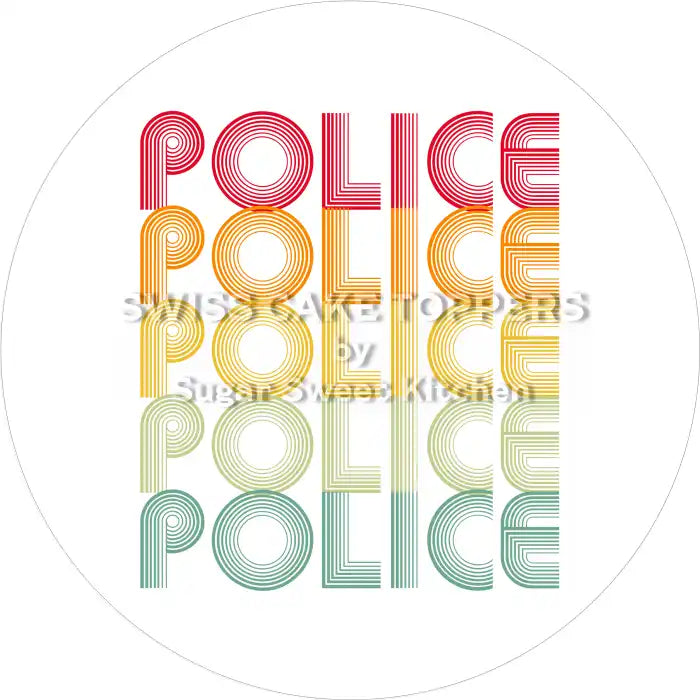 Polizei Tortenaufleger20 – essbar & personalisierbar - Fondant- Torten- Cupcakeaufleger Sugar Sweet Kitchen