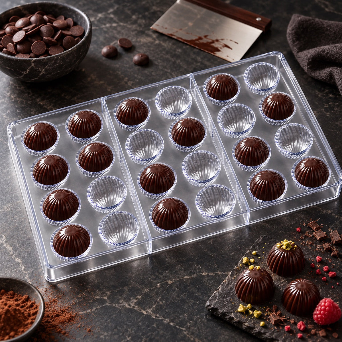 Pralinenform ’Kuppel’ / 1 Stk - Schokoladenform Sugar Sweet Kitchen