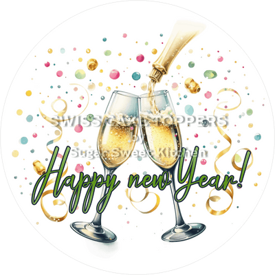 Prosit New Year-Tortenaufleger6 - personalisierbar