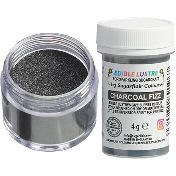 Puderfarben Glanz Lebensmittel Sugarflair / 15 Farben - Charcoal Fizz - Lebensmittelfarben Sugar Sweet Kitchen