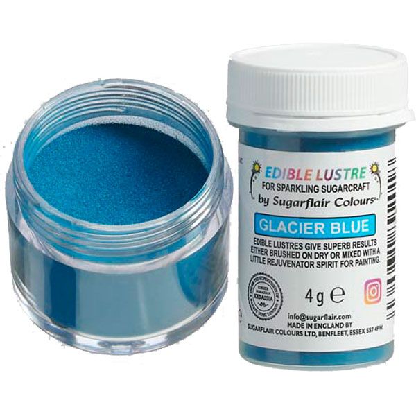 Puderfarben Glanz Lebensmittel Sugarflair / 15 Farben - Glacier Blue - Lebensmittelfarben Sugar Sweet Kitchen