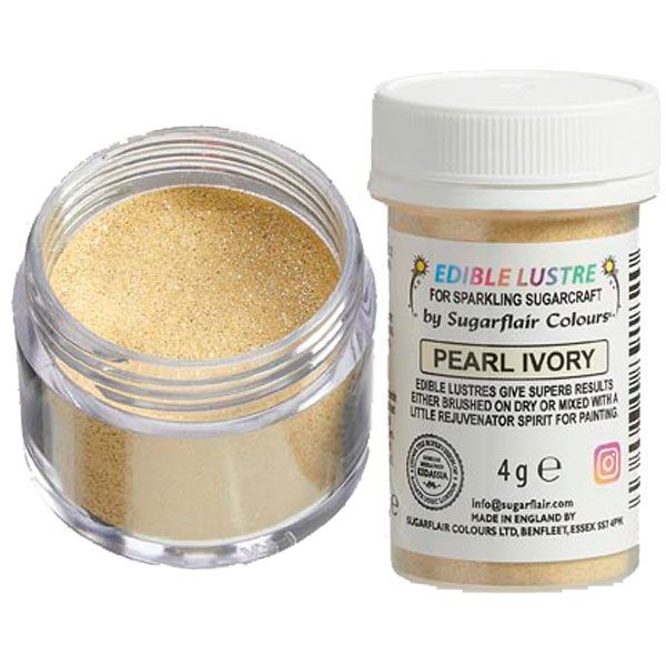 Puderfarben Glanz Lebensmittel Sugarflair / 15 Farben - Pearl Ivory - Lebensmittelfarben Sugar Sweet Kitchen