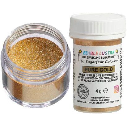 Puderfarben Glanz Lebensmittel Sugarflair / 15 Farben - Pure Gold - Lebensmittelfarben Sugar Sweet Kitchen