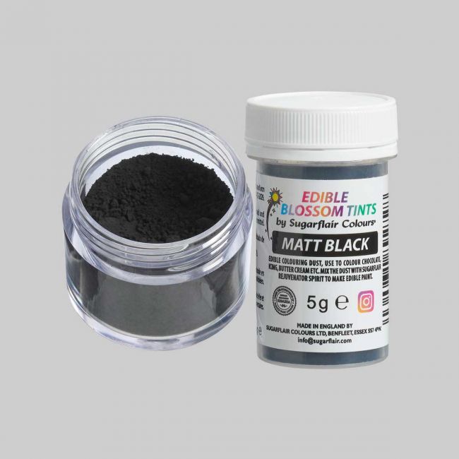 Puderfarben Lebensmittel Sugarflair / 45 Farben - Matt Black - Lebensmittelfarben Sugar Sweet Kitchen