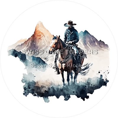 Riding Cowboy-Tortenaufleger18 - personalisierbar