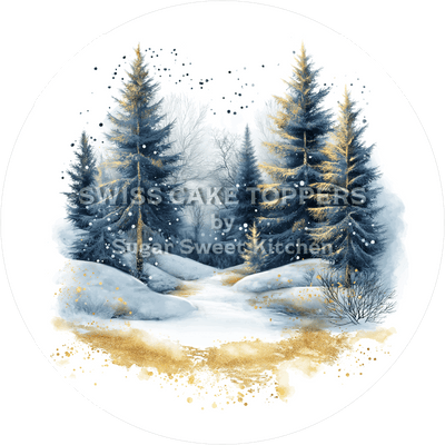 Romantischer Wald-Tortenaufleger7 - personalisierbar