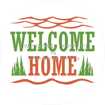 Rustikaler Welcome-Tortenaufleger 2 - personalisierbar