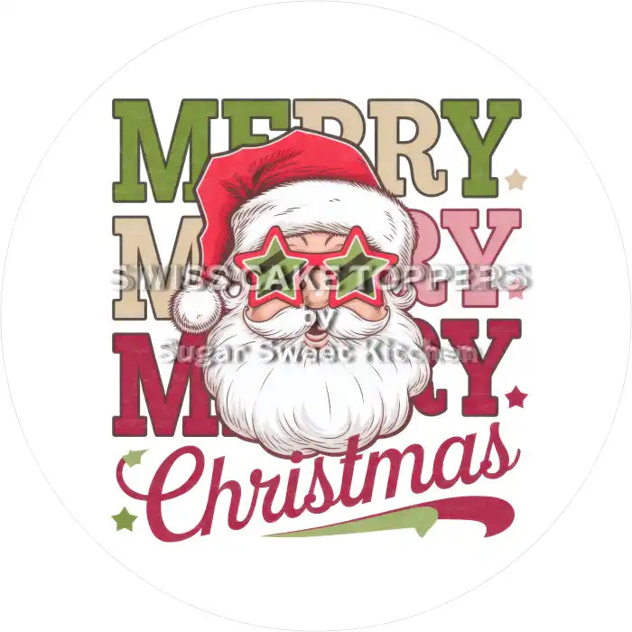 Santa - Tortenaufleger8 - personalisierbar - Fondant- Torten- & Cupcakeaufleger Sugar Sweet Kitchen