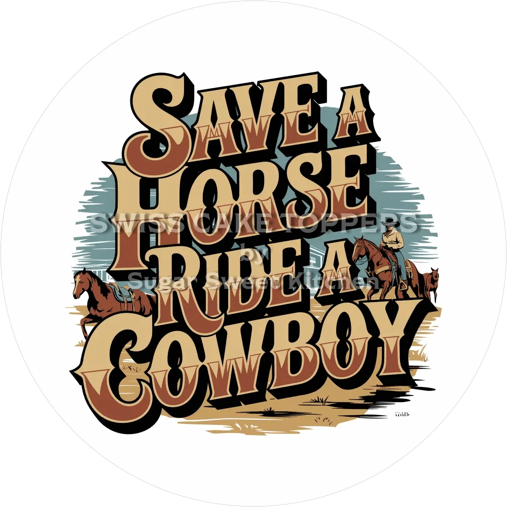 Save a Horse-Tortenaufleger3 - personalisierbar - Fondant- Torten- & Cupcakeaufleger Sugar Sweet Kitchen