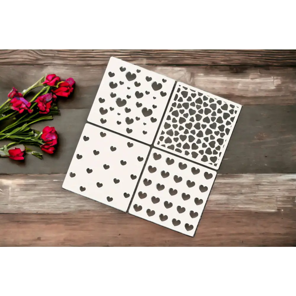 Schablonenset Herzen / 4Stk. - Tortendekoration Sugar Sweet Kitchen