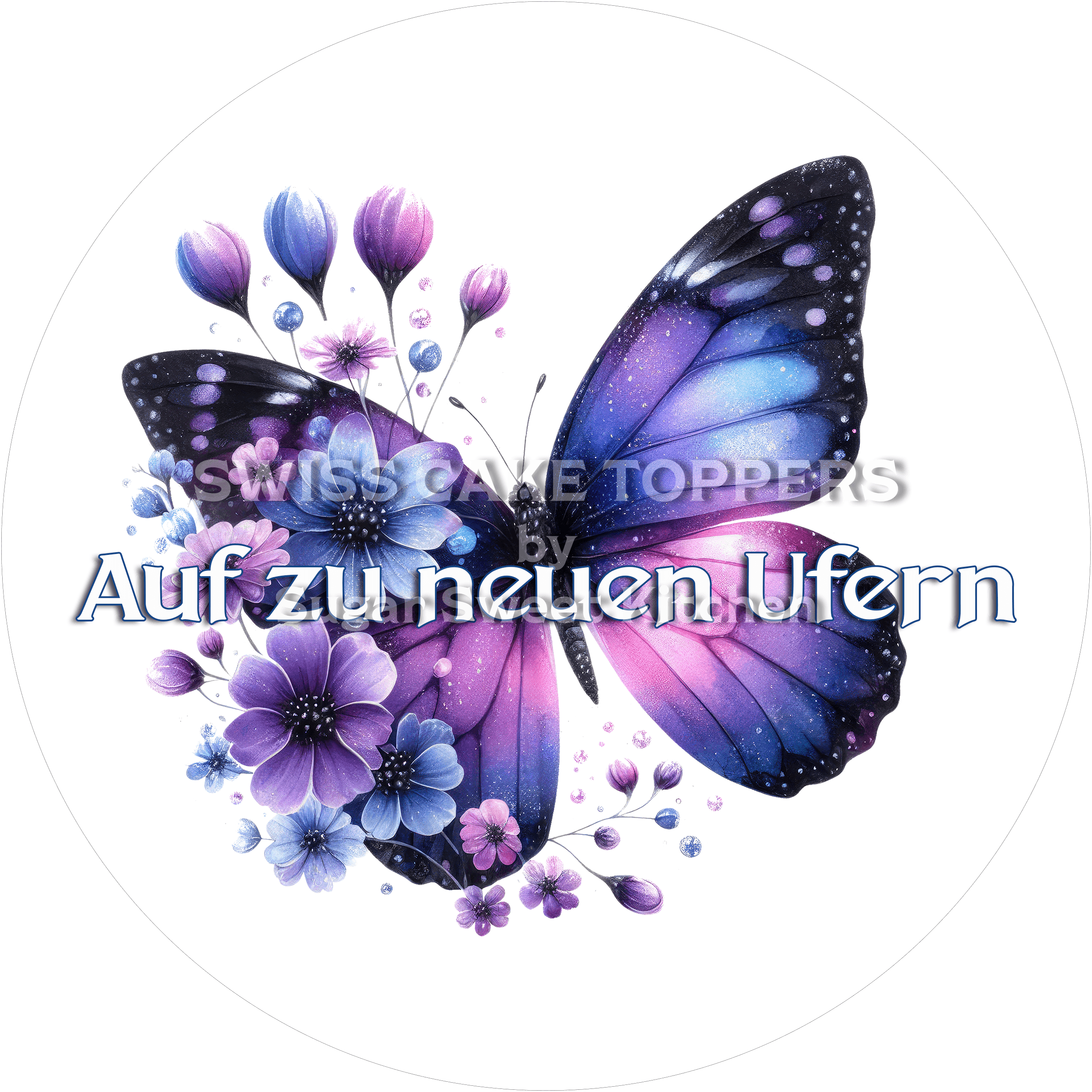 Scheidungs-Tortenaufleger - Flower6 - personalisierbar - Fondant- Torten- & Cupcakeaufleger Sugar Sweet Kitchen