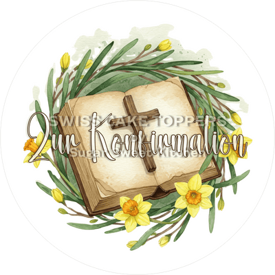 Schlichter Tortenaufleger Konfirmation1 - personalisierbar