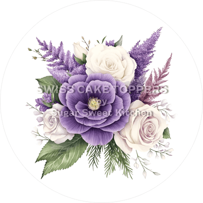 Schöner Blumen-Tortenaufleger11 - personalisierbar