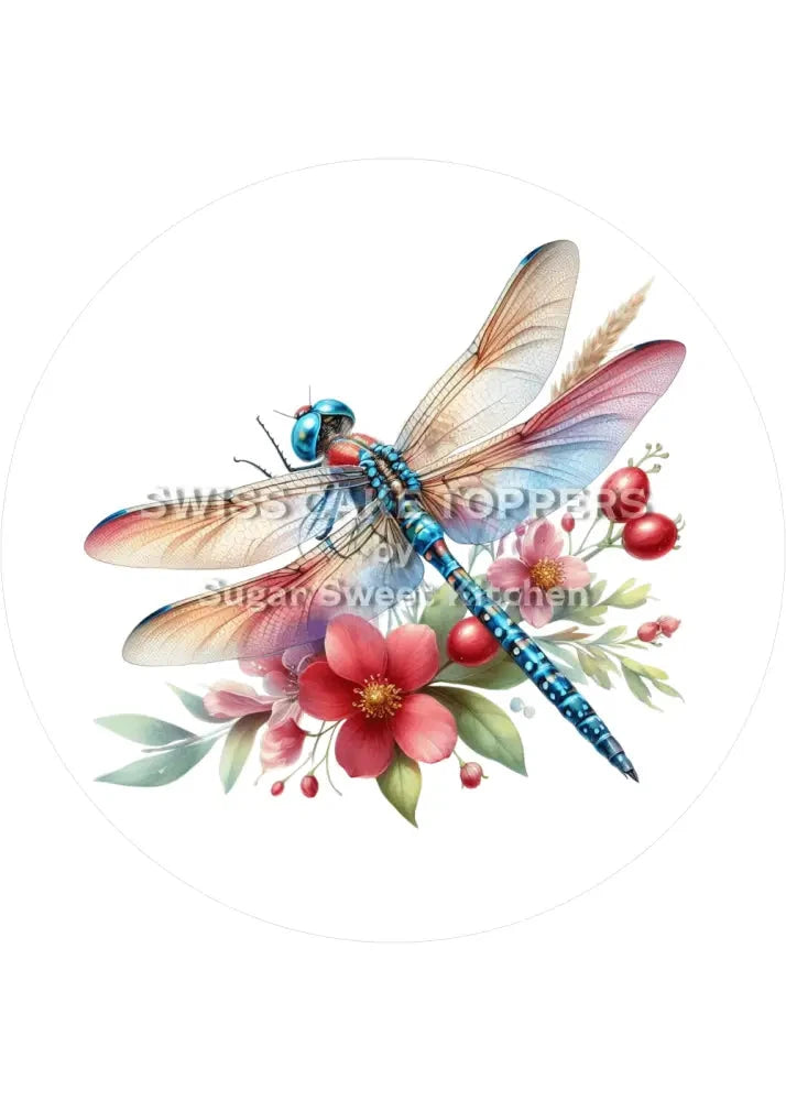Schöner Libellen-Tortenaufleger1 - personalisierbar - Fondant- Torten- & Cupcakeaufleger Sugar Sweet Kitchen