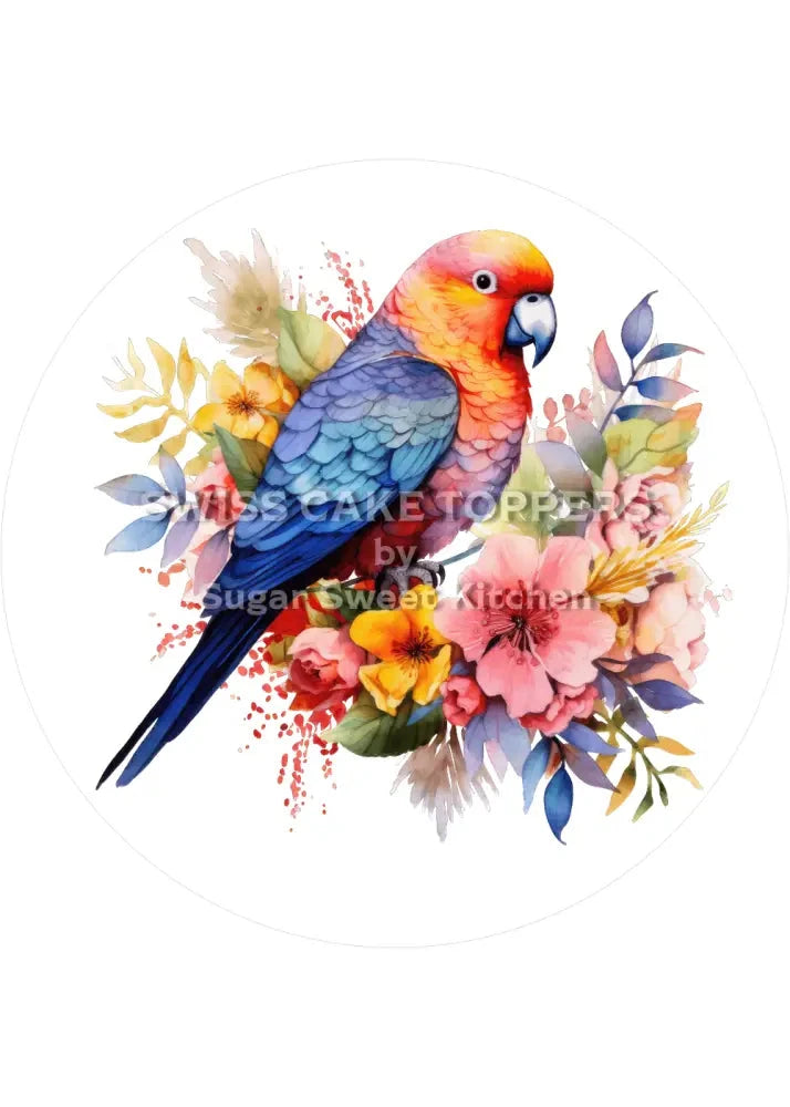 Schöner Papageien-Tortenaufleger22 - personalisierbar - Fondant- Torten- & Cupcakeaufleger Sugar Sweet Kitchen