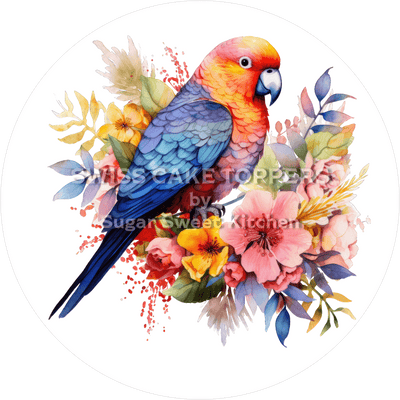 Schöner Papageien-Tortenaufleger22 - personalisierbar