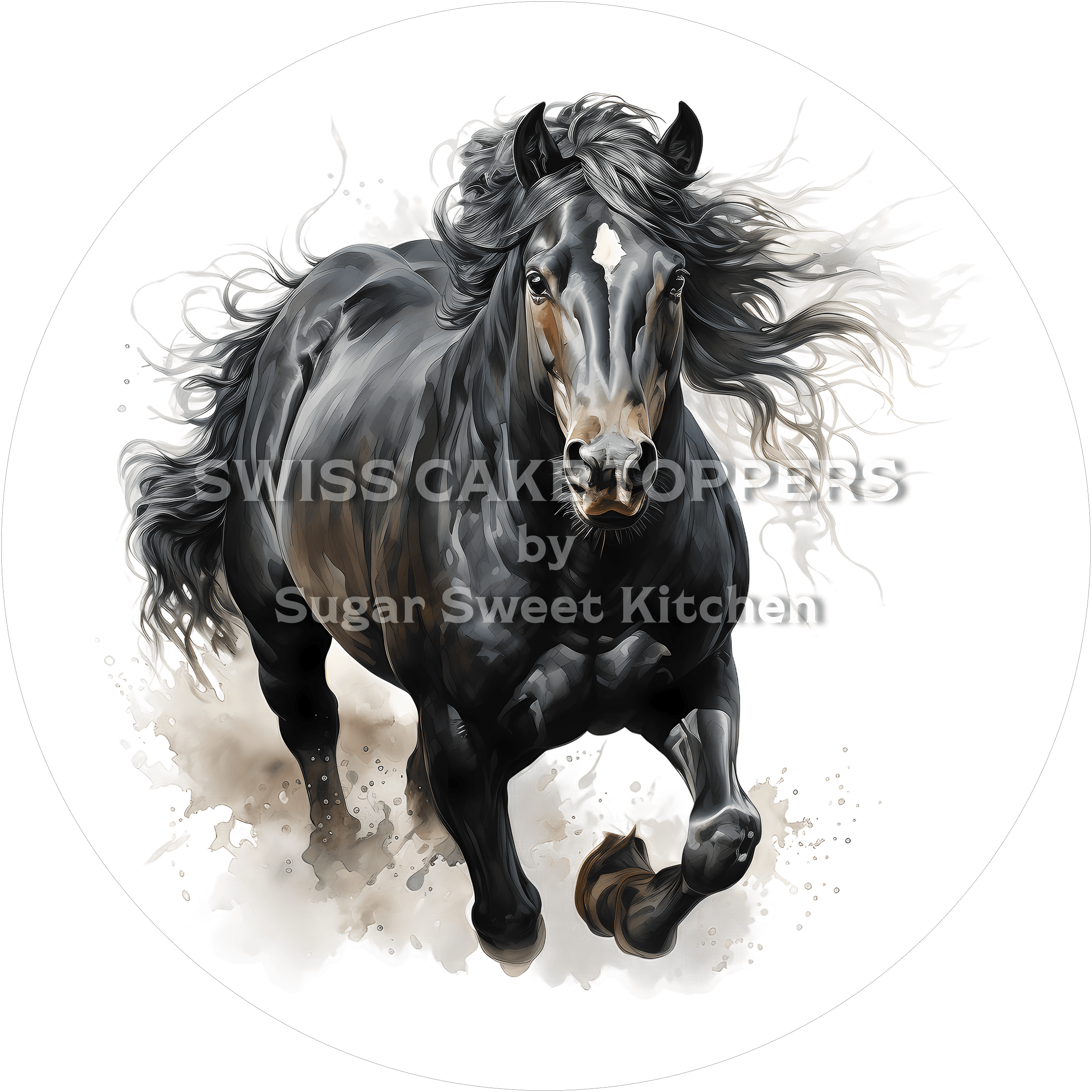 Schöner Pferde-Tortenaufleger14 - personalisierbar - Fondant- Torten- & Cupcakeaufleger Sugar Sweet Kitchen