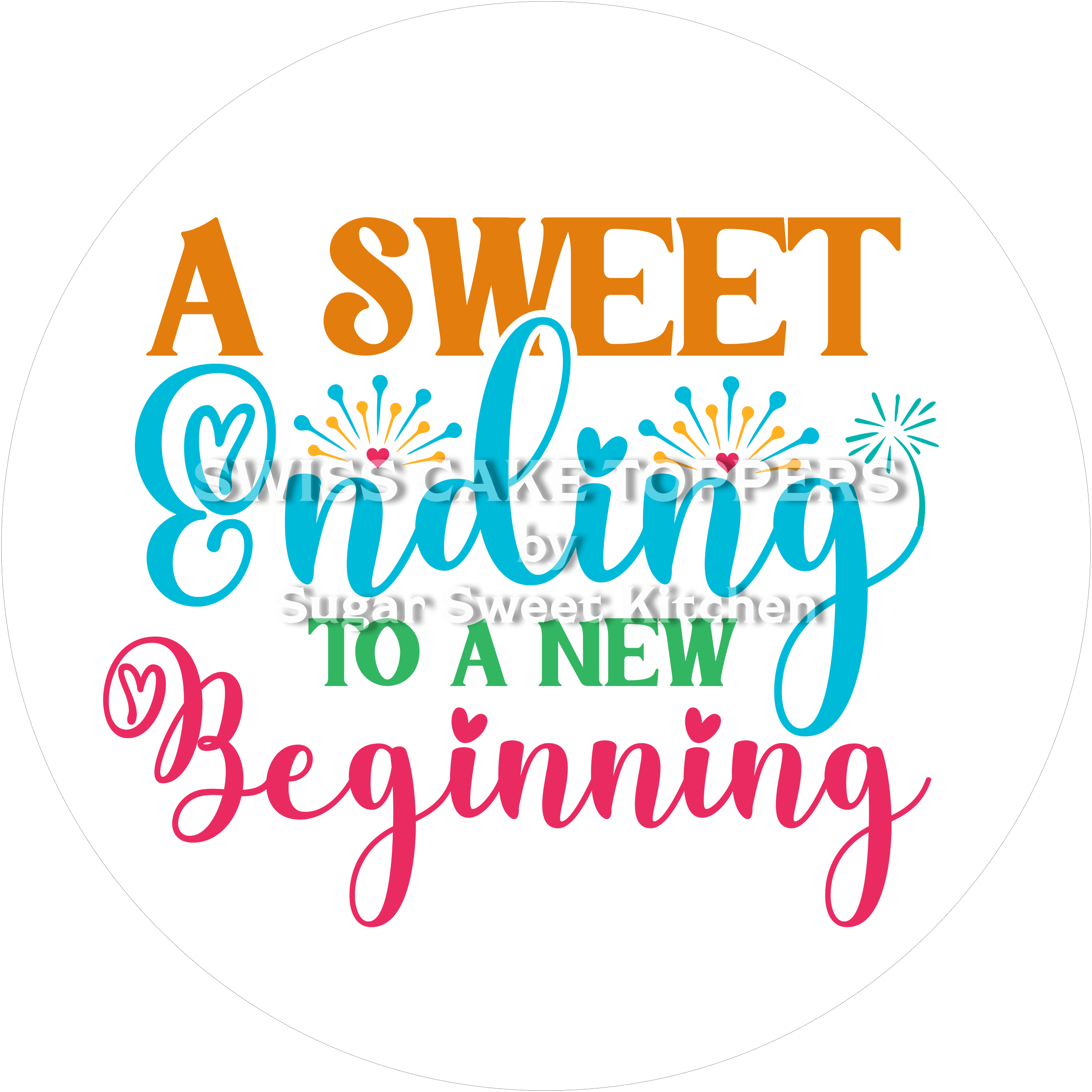 Schöner Scheidungs-Tortenaufleger1 - personalisierbar - Fondant- Torten- & Cupcakeaufleger Sugar Sweet Kitchen